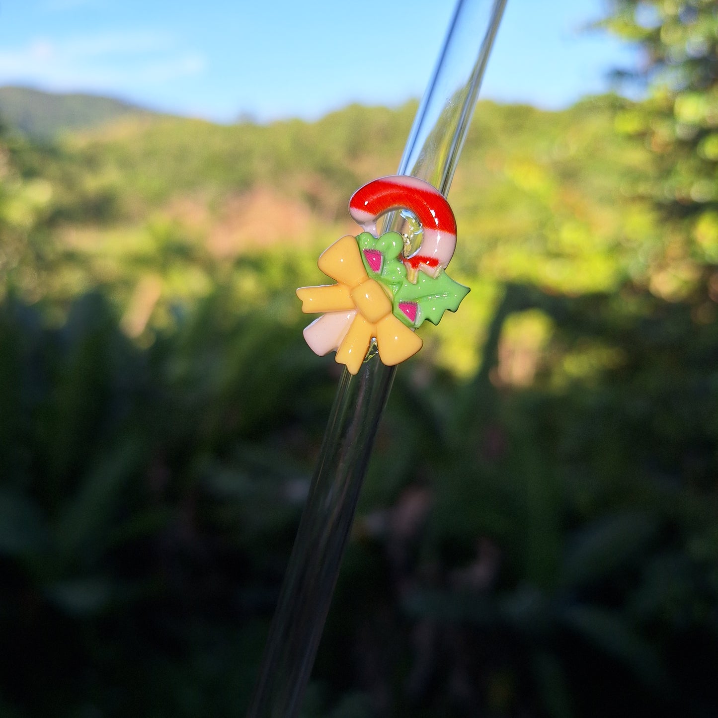 Candycane Glass Straw