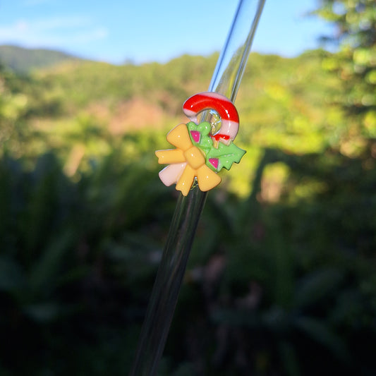 Candycane Glass Straw