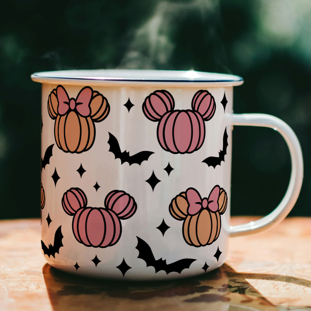 Mickey Minnie Pumpkin Enamel Mug