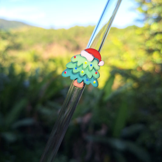 Christmas Tree Glass Straw