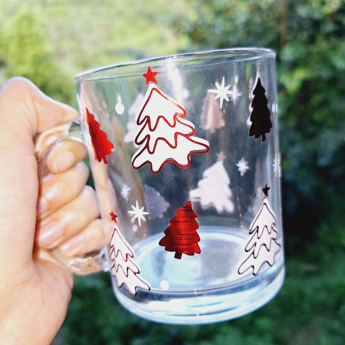 Red and White Christmas Tree Mug