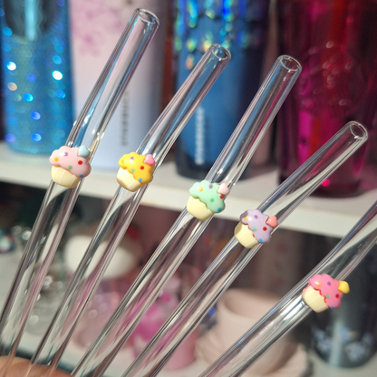 Cupcake Glass Straw