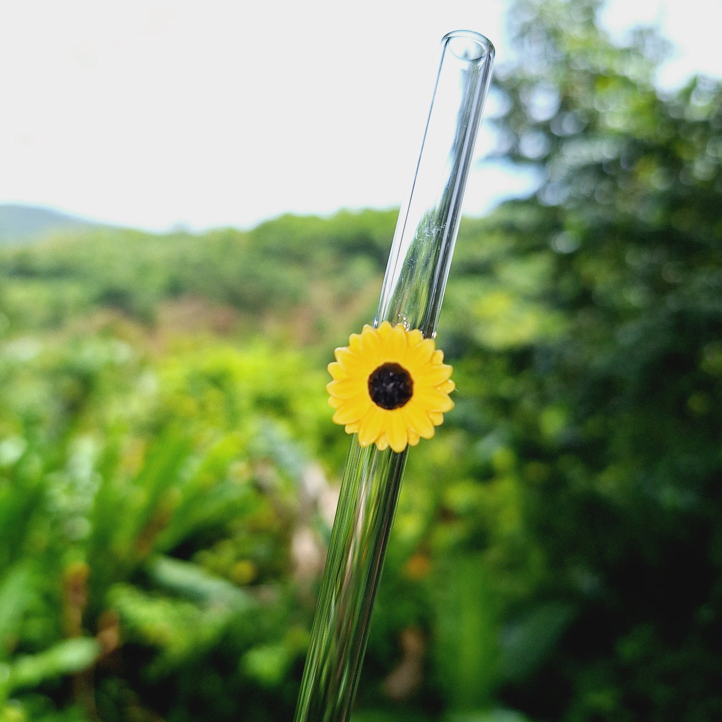 Sunflower Glass Straw