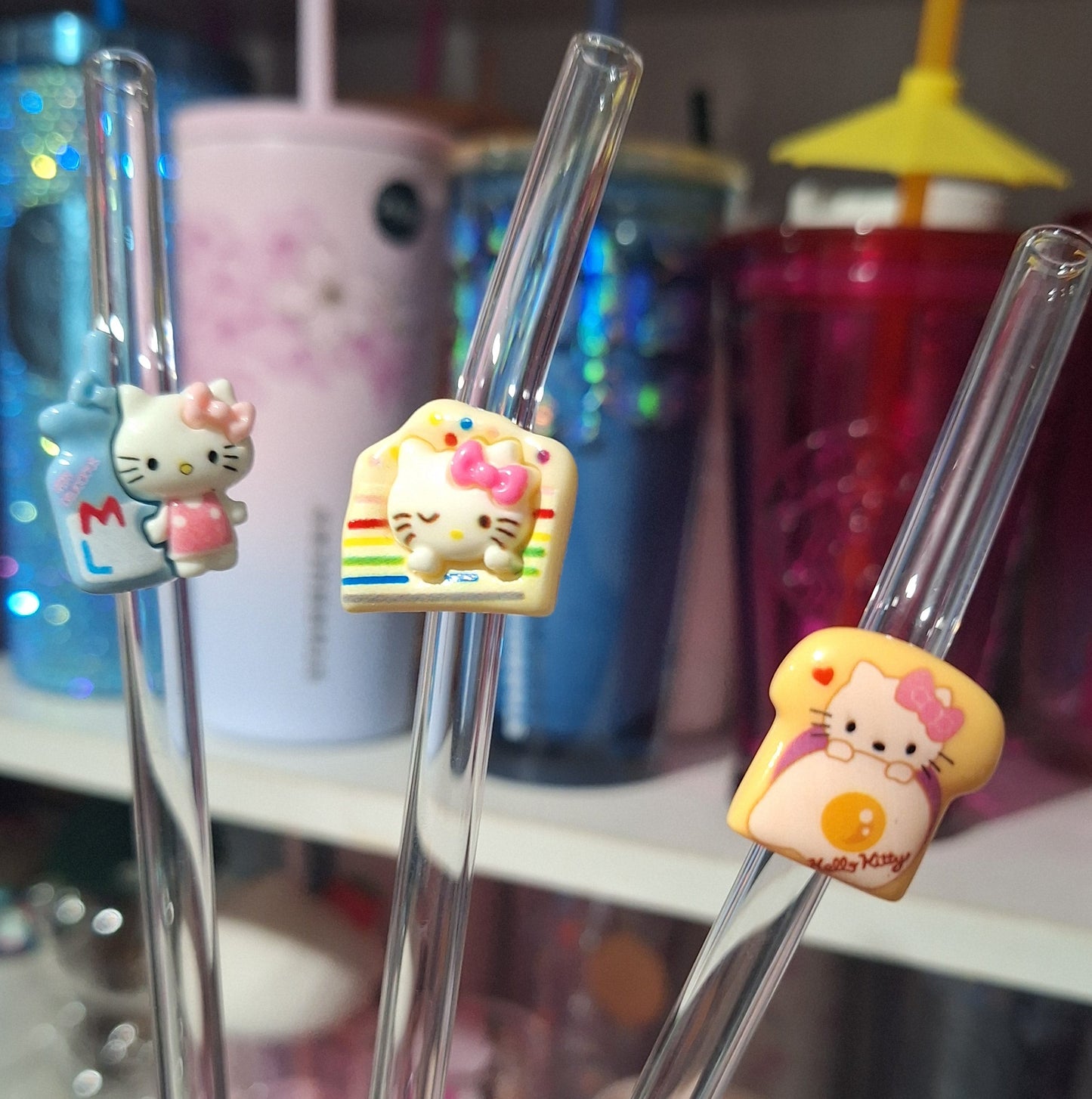 Hello Kitty Grocery Collection Glass Straw - Only One of Each Style Available!