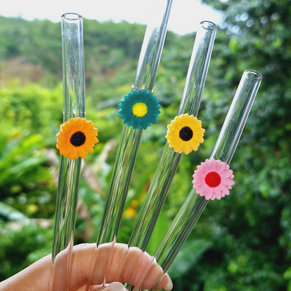 Sunflower Glass Straw