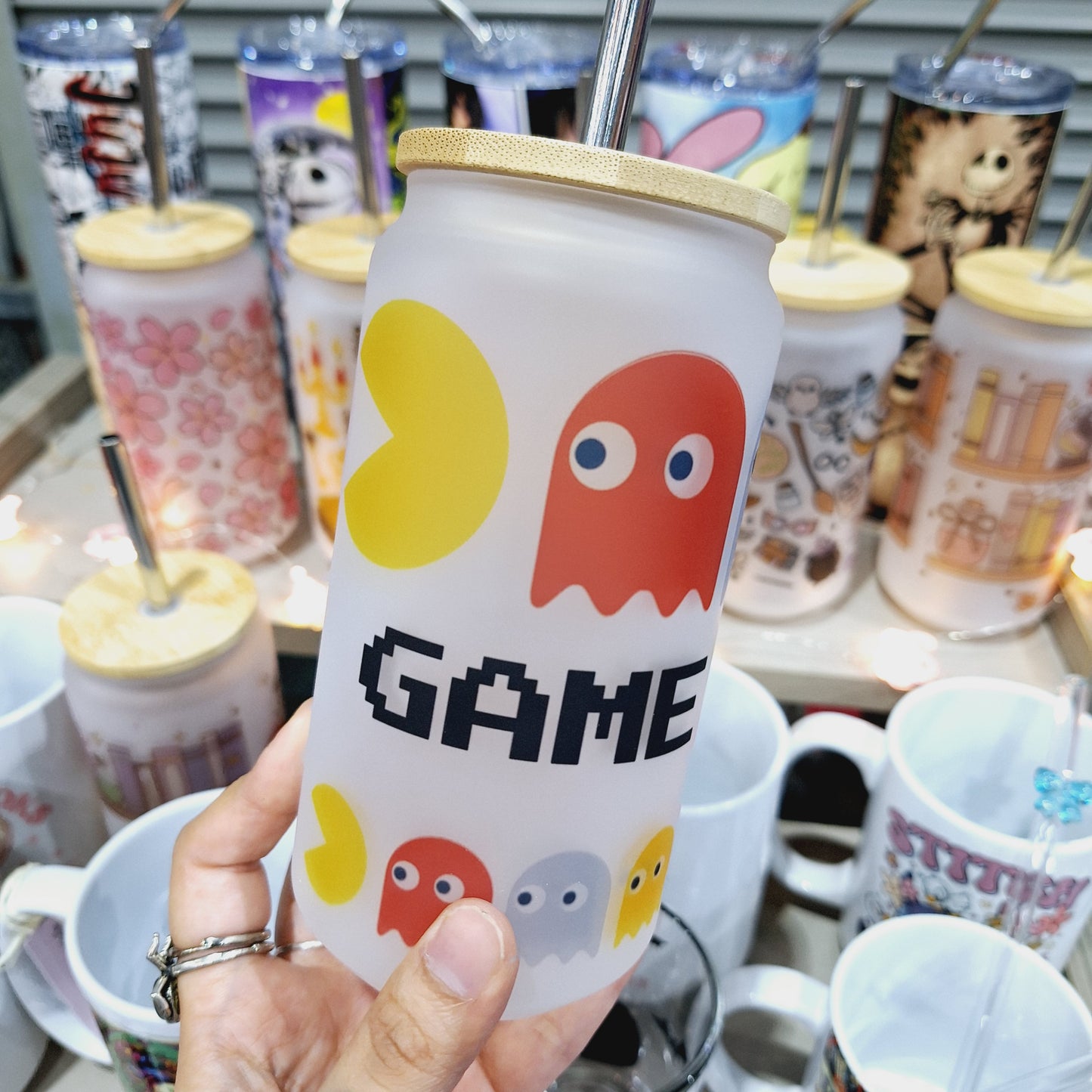 Pac Man Can Glass