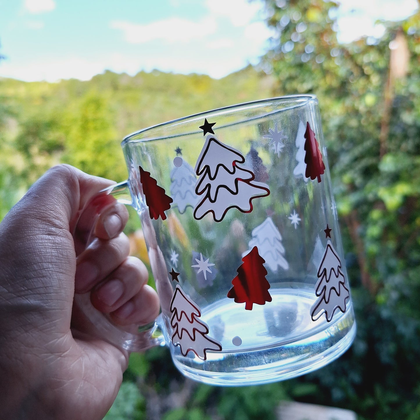 Red and White Christmas Tree Mug