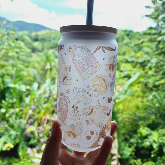 Nightmare Before Christmas Can Glass