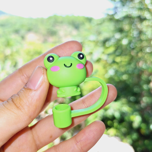 Cute frog stanley straw topper