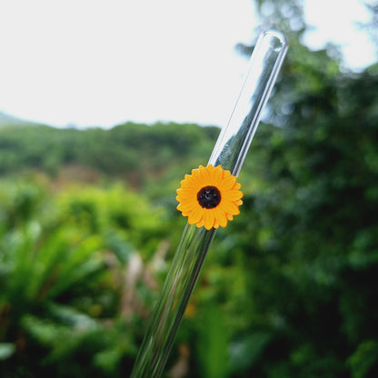 Sunflower Glass Straw