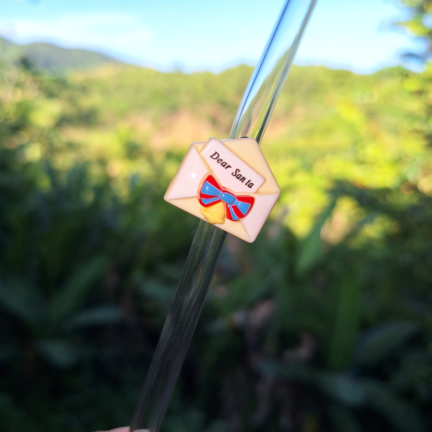 Letter to Santa Glass Straw